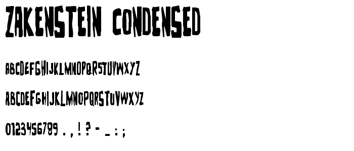 Zakenstein Condensed font